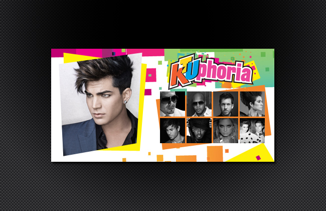 Promo for upcoming KTUPhoria concert highlighting Adam Lambert